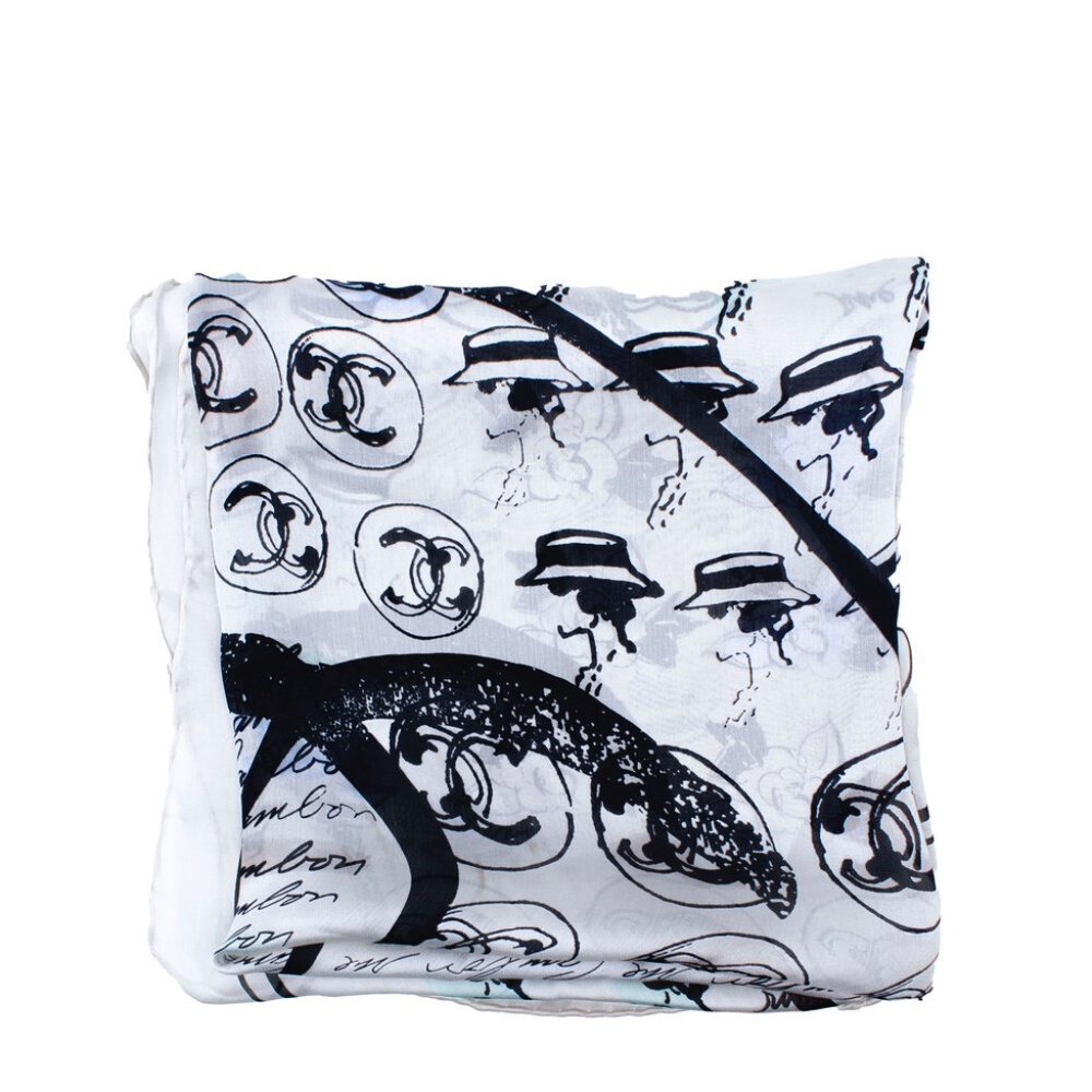 Chanel CC Motif Silk Scarf